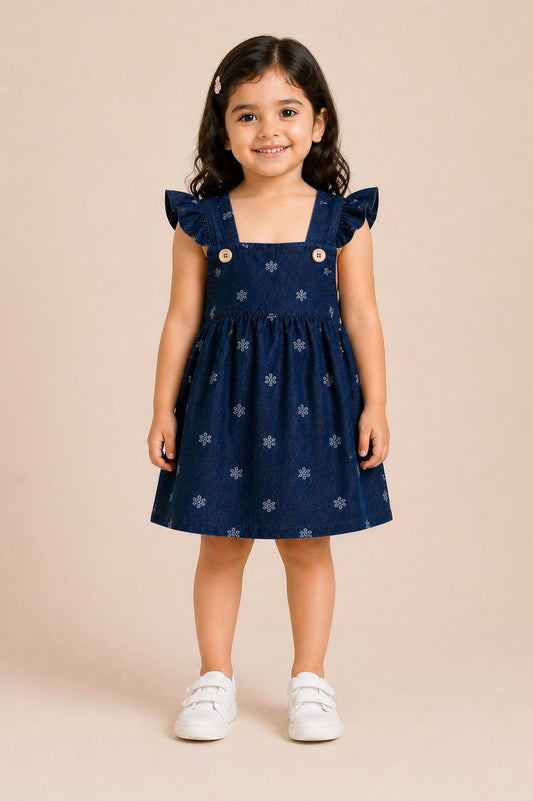 Girls Denim Pinafore Dress