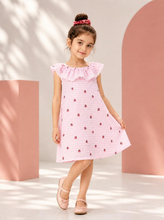 Pink Frock with Strawberry Print