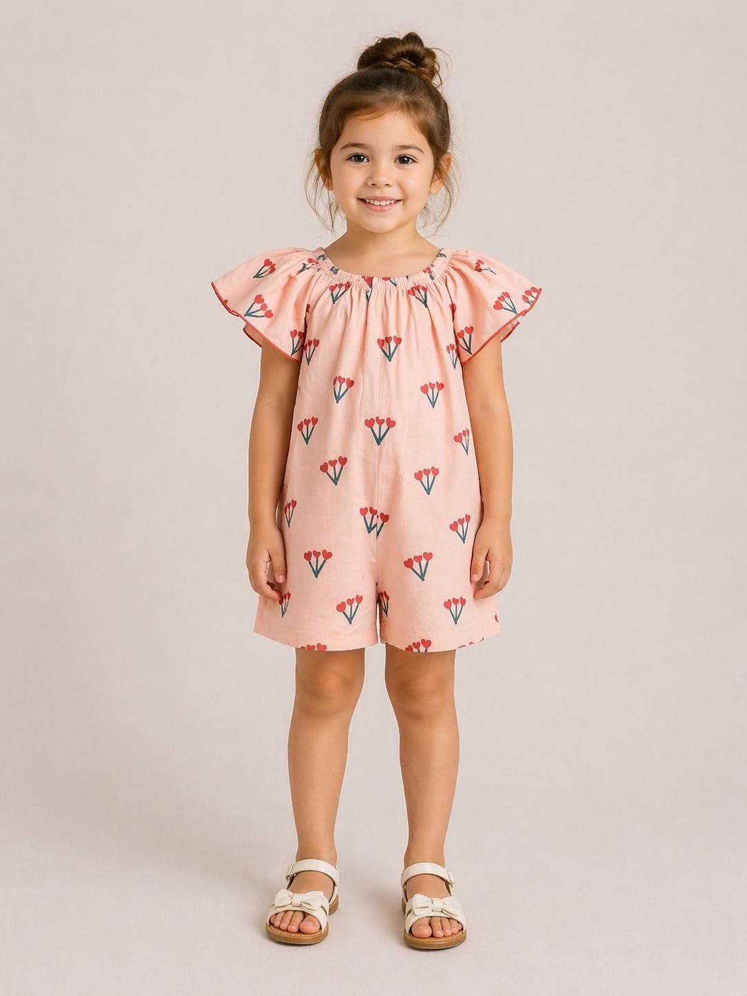 Playsuit with Heart Bouquet