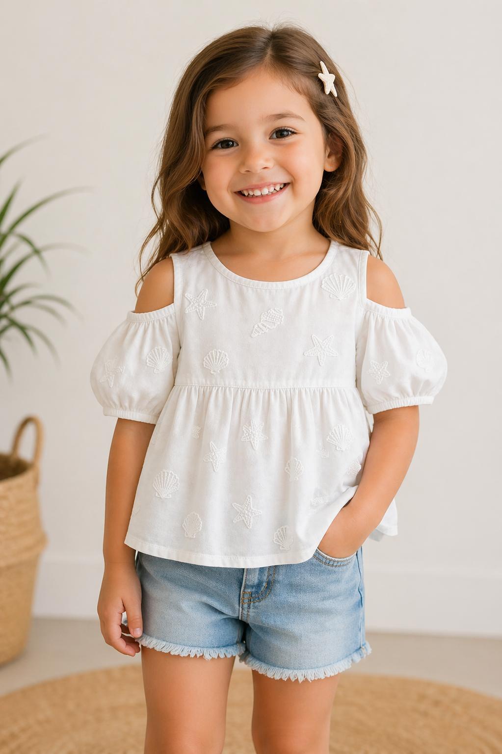 White Embroidered Top