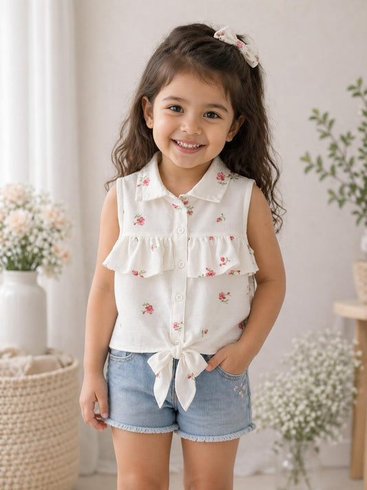 White Top with Flowers