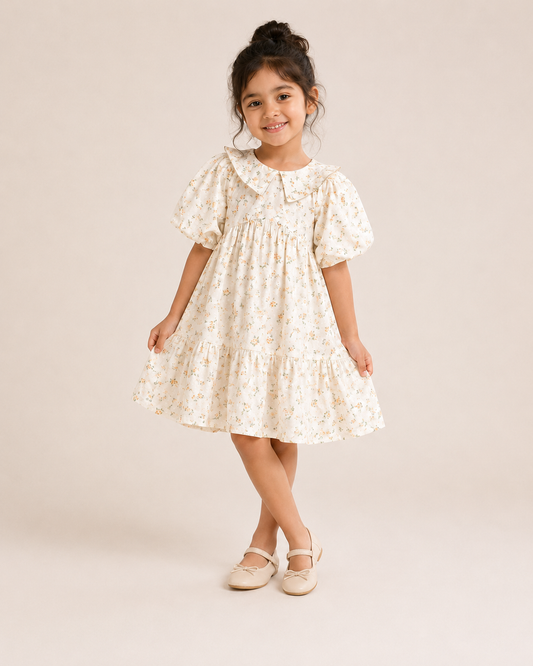 White floral cotton dress
