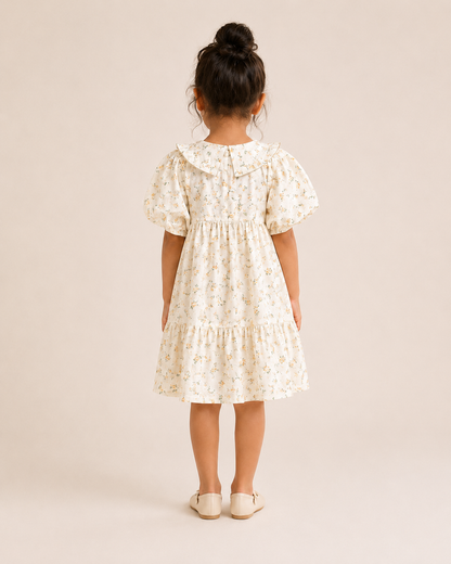 White floral cotton dress